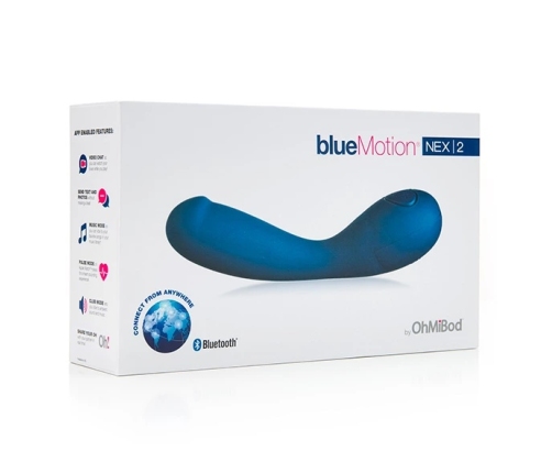 OhMiBod blueMotion Nex 2 App-Controlled Silicone Intimate Device Blue