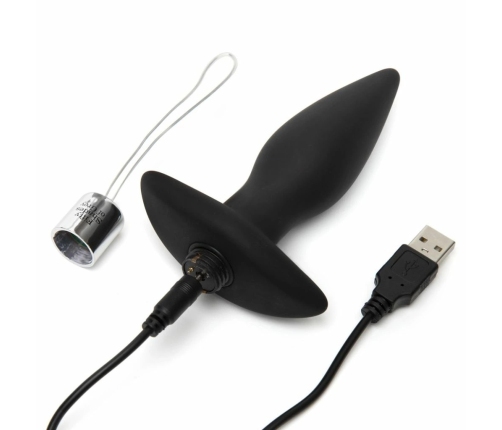 Fifty Shades of Grey Relentless Vibrations Remote Silicone Plug Black