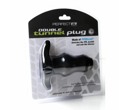 Perfect Fit - Double Tunnel Plug Large Black