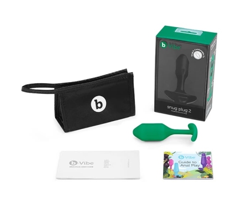 b-Vibe Snug Plug 2 Green Weighted Silicone Intimate Trainer 114g 3x11.4cm