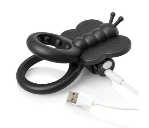 The Screaming O Charged Monarch Black - Dual-Ring Silicone Butterfly System
