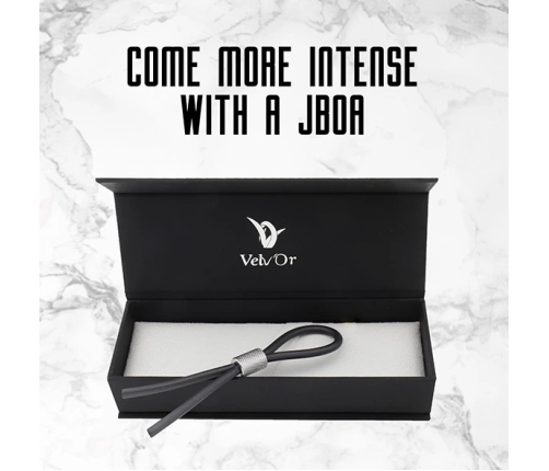 Velv'Or JBoa 303 Adjustable Silicone Ring Black & Silver 13cm