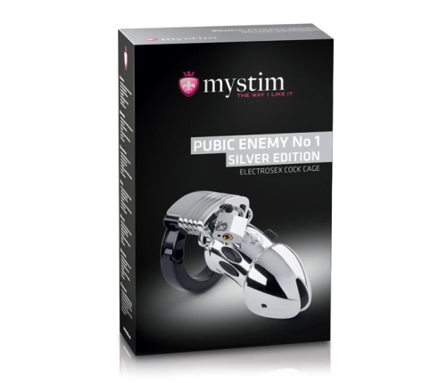 Mystim Pubic Enemy No 1 Silver Edition Intimate Cage with E-Stim System