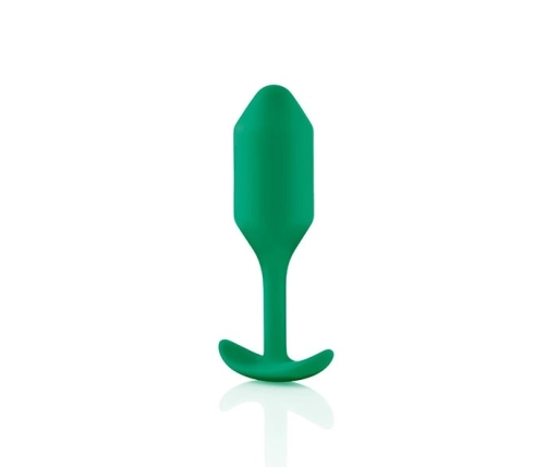 b-Vibe Snug Plug 2 Green Weighted Silicone Intimate Trainer 114g 3x11.4cm