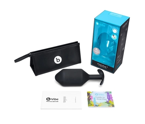 b-Vibe Snug Plug 7 Black 600g Weighted Silicone Anal Model XL