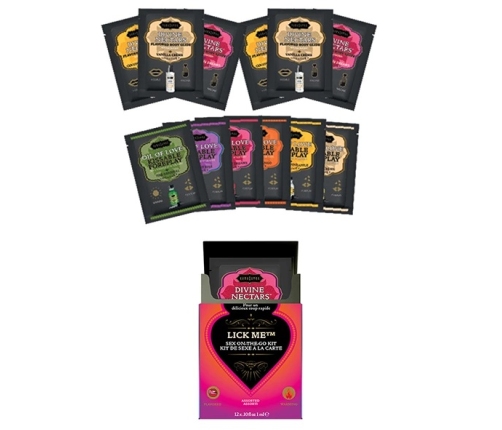 Kama Sutra Sex-To-Go Lick Me Travel Kit Flavored Lubricants 12pcs