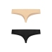 Bye Bra Invisible Thong S Nude & Black 2-Pack - Seamless Comfort