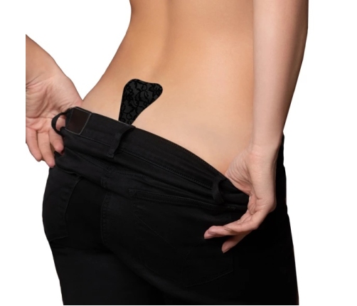Bye Bra Adhesive Thong Lace Finish Black One Size - Invisible Comfort Bye Bra Adhesive Thong Lace Finish Black One Size - Invisible Comfort