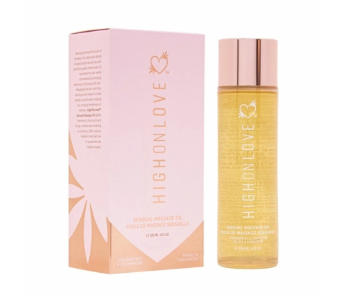 HighOnLove Massage Oil Strawberries & Champagne 120ml - Nourishing Formula