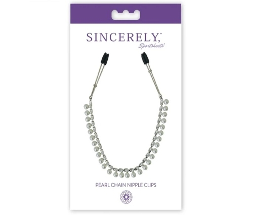 Sportsheets Sincerely Pearl Chain Nipple Clips, 40.6 cm, Elegant Design