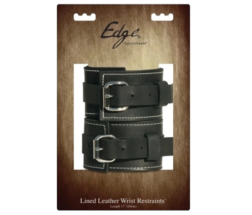 Sportsheets Edge Leather Wrist System - Adjustable, Black, 22.8-35.5cm