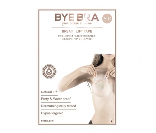 Bye Bra - Breast Lift & Silicone Nipple Covers A-C Nude 4 Pairs