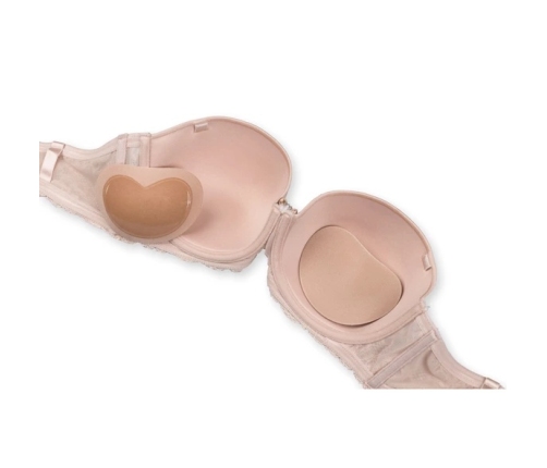 Bye Bra Adhesive Half Push-Up Pads Nude - Invisible Support Reusable