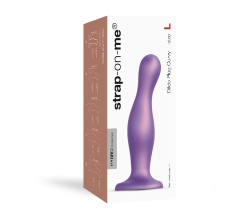 Strap-On-Me - Dildo Plug Curvy Metallic Purple L