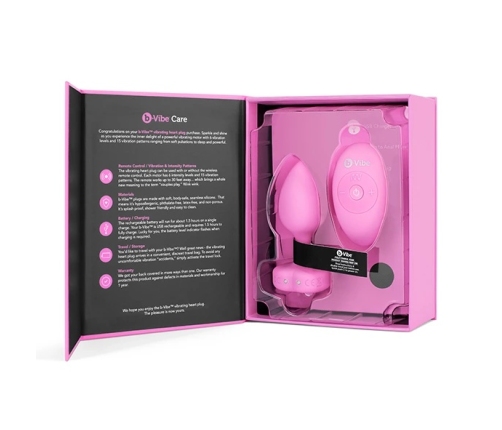 B-Vibe - Vibrating Heart Plug S/M Pink