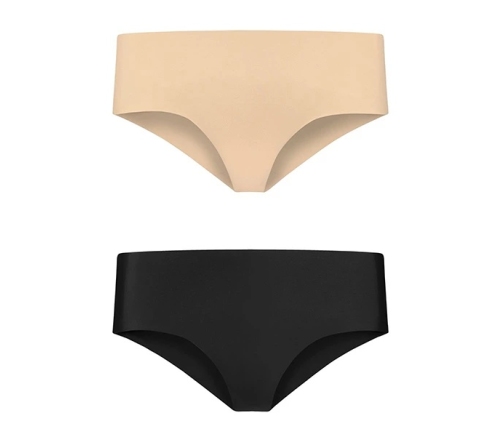 Bye Bra Invisible Hipster L 2-Pack Nude & Black Seamless Comfort