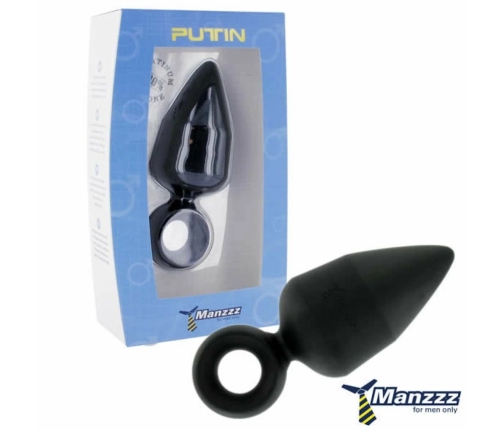 ManzzzToys Putin Black - duży korek silikonowy, czarny, 12 cm
