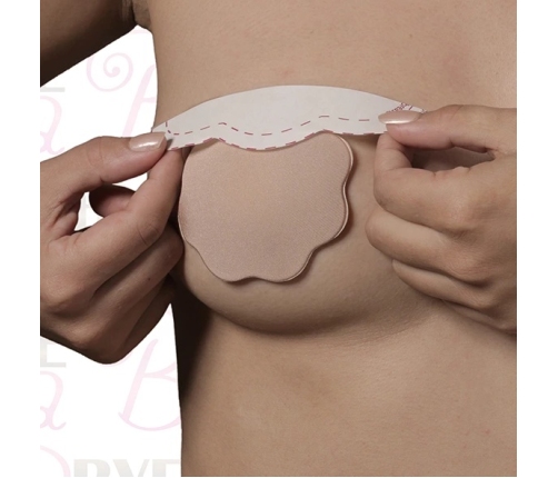 Bye Bra - Breast Lift & Fabric Nipple Covers F-H Nude 3 Pairs