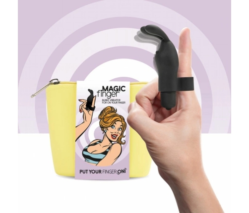 FeelzToys Magic Finger Black - Silicone Finger Device, Waterproof, 100mm