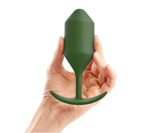 b-Vibe Snug Plug 4 Weighted Silicone Anal Model Army Green 257g 4.3x14cm