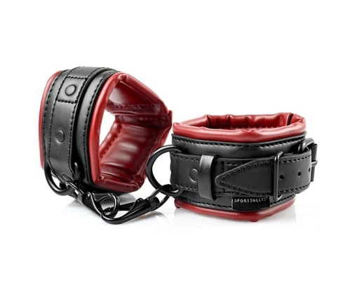 Sportsheets Saffron Adjustable Hog Tie & Cuff Set, Red-Black, Vegan Leather