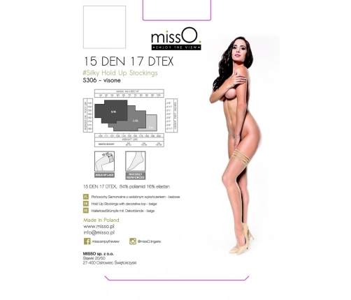 MissO S306 Hold-Up Stockings Beige XXL - Elegant Reinforced Top