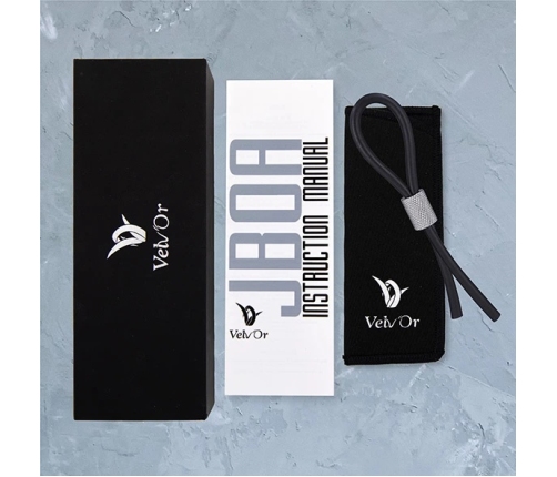 Velv'Or JBoa 303 Adjustable Silicone Ring Black & Silver 13cm