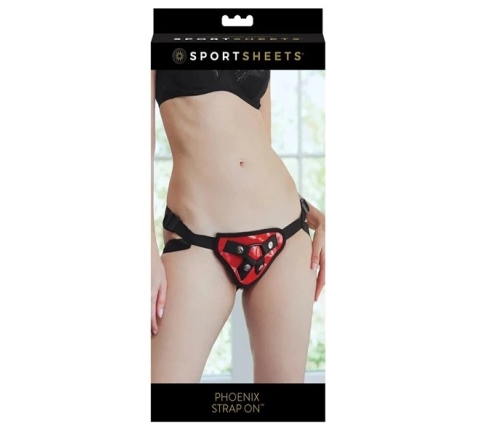 Sportsheets Phoenix Adjustable Strap-On Harness Red Universal Fit
