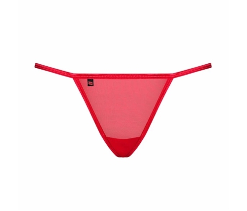 Obsessive Giftella Thong Red S/M - Decorative Mesh Lingerie