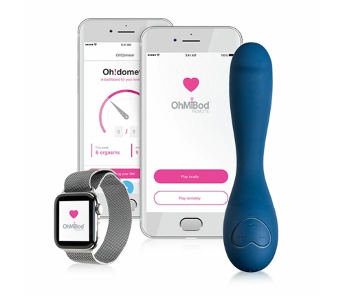 OhMiBod blueMotion Nex 2 App-Controlled Silicone Intimate Device Blue