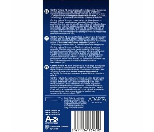 CONTROL - ADAPTA NATURE XL PRESERVATIVOS 12 UNIDADES