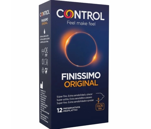 Control Finissimo Ultra-Thin Latex Condoms 12-Pack, Ergonomic Design