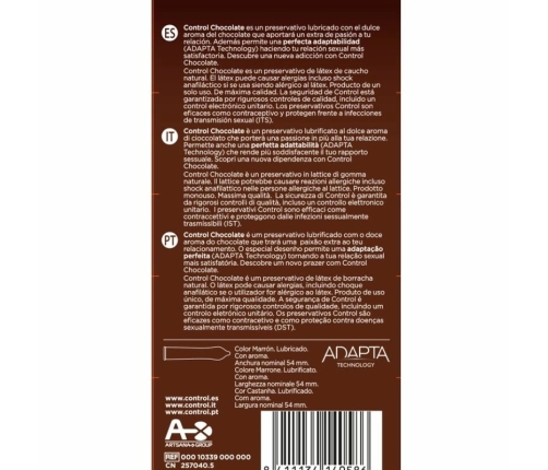 CONTROL Adapta Chocolate Flavored Anatomical Latex Condoms 12pcs
