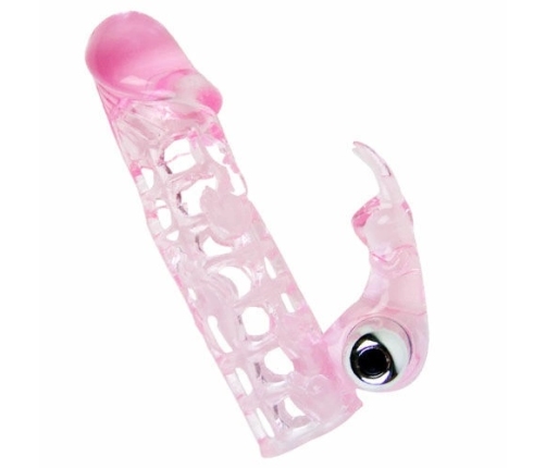 Baile Ultimate 10V Intimate Extension Sleeve with Vibrating System, Clear, 13.5 cm