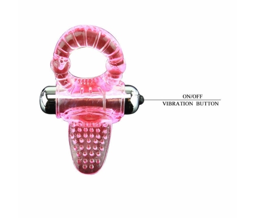 Baile Sweet Abs Pink Vibrating Intimate Ring 10 Modes Flexible 4.6cm