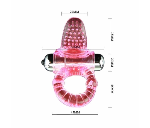 Baile Sweet Abs Pink Vibrating Intimate Ring 10 Modes Flexible 4.6cm