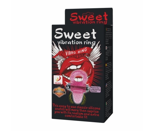 Baile Sweet Abs Pink Vibrating Intimate Ring 10 Modes Flexible 4.6cm