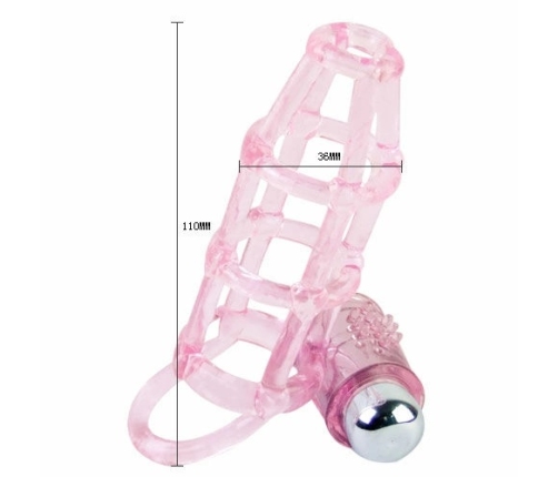 Baile Sweet 10 Vibrating Silicone Ring Set with Pink Textured Cover