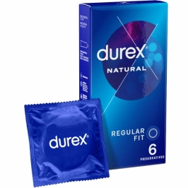 Durex Natural Classic Easy-On 6-Pack Anatomical Latex System