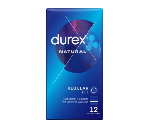 Durex Natural Plus Easy-On Latex Protection 12-Pack, Anatomical Fit