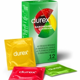 Durex Taste Me Flavoured Condoms 12 pcs - Multicolour & Fruit Aroma 53mm