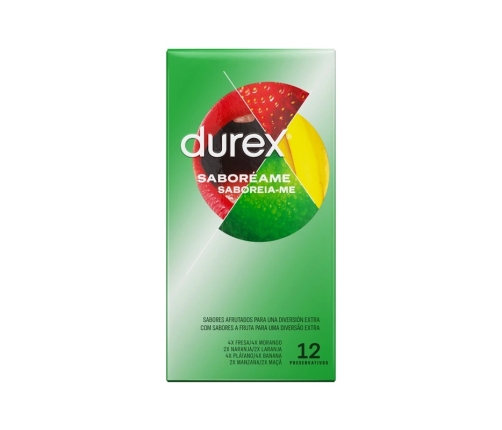 Durex Taste Me Flavoured Condoms 12 pcs - Multicolour & Fruit Aroma 53mm
