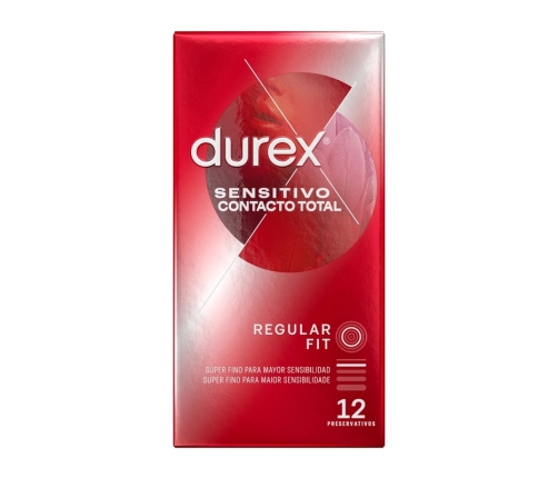 Durex Sensitive Total Contact Ultra-Thin 12-Pack, Sensi-Fit, 52mm