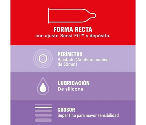 Durex Sensitive Total Contact Ultra-Thin 12-Pack, Sensi-Fit, 52mm