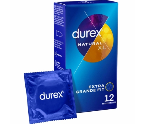 Durex Natural XL 12-Pack - Extra Large Comfortable Latex System