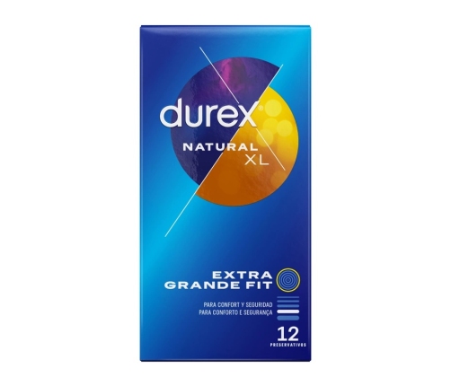 Durex Natural XL 12-Pack - Extra Large Comfortable Latex System