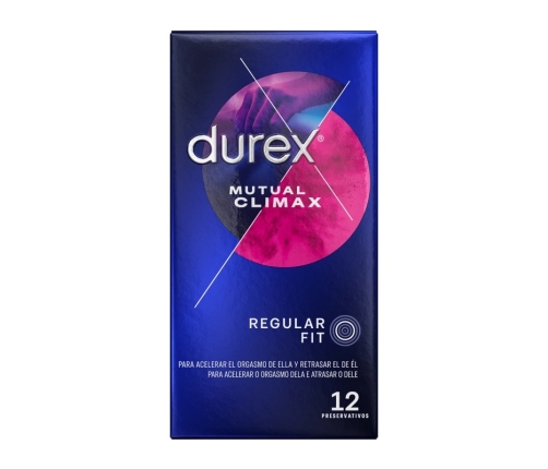 Durex Mutual Climax 12 pcs - Anatomical Condoms with Performa Lubricant