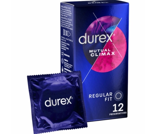 Durex Mutual Climax 12 pcs - Anatomical Condoms with Performa Lubricant