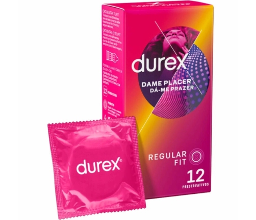 Durex Dame Placer 12-Pack Premium Latex Textured Condoms 56mm
