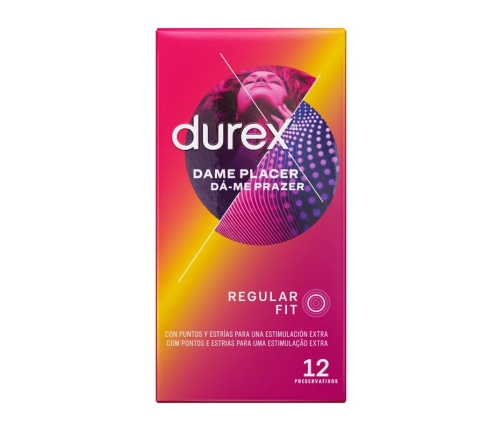 Durex Dame Placer 12-Pack Premium Latex Textured Condoms 56mm